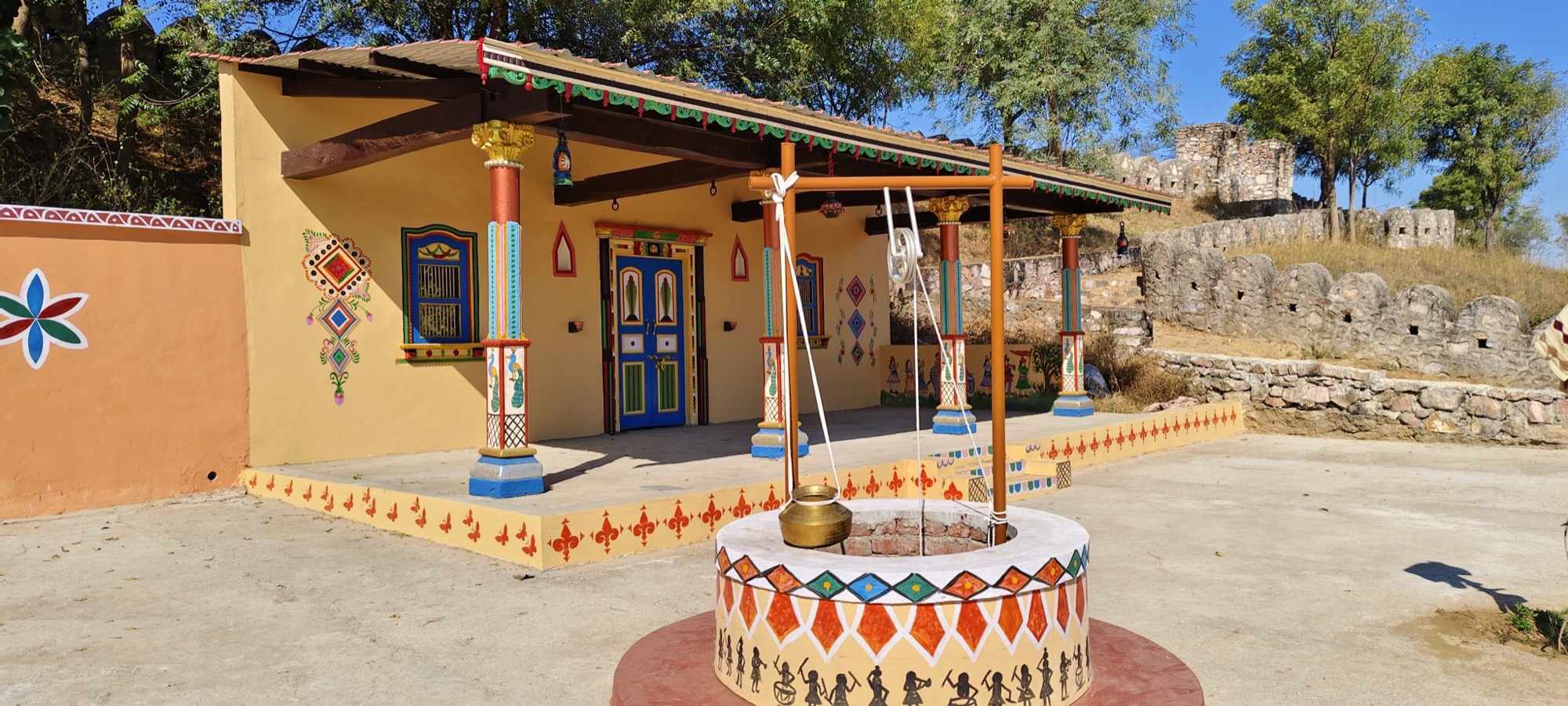 Traditional courtyard and well
